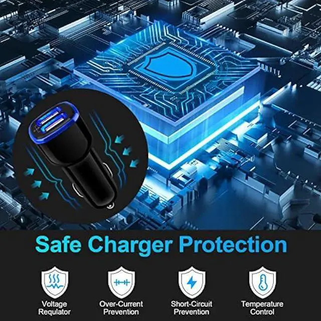 Alt view image 4 of 7 - Car Charger, 2.4A 12W AndHot 2 Pack Mini Dual Port USB Car Charger Adapter Plug for iPhone 14 13 12 SE 11 Pro Max XR XS X 8 7 6S Plus, iPad, Samsung Galaxy S22 S21 S20 S10 Note 20, LG, Moto, Android