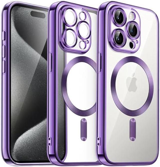 JETech Electroplated Case for iPhone 15 Pro Max 6.7-Inch, Camera Lens Full  Protection, Compatible with MagSafe Wireless Charging, Shockproof Soft TPU  Phone Cover (Purple) 