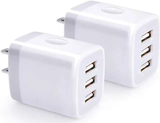 Main image of USB Wall Charger, Hootek 2Pack Wall Plug 3-Port USB Charging Station 3.1A Power Adapter Multi Port Quick Charger Block Cube for iPhone 15 14 13 12 11 Pro XS MAX 8 Plus,iPad,Samsung Galaxy S23 S22 S21