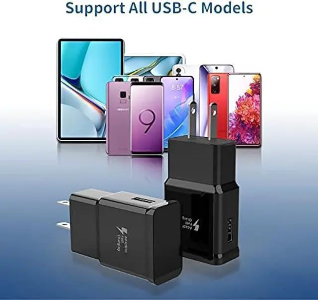Alt view image 2 of 7 - USB C Fast Wall Charger Compatible for Samsung Galaxy Adapter Type Android Cell Phone Charging Power Tablet Cable Cord Block Super S8 S9 S10 S20 S21 Ultra A21s Note8 Plus A31 Adaptive LG Port Box