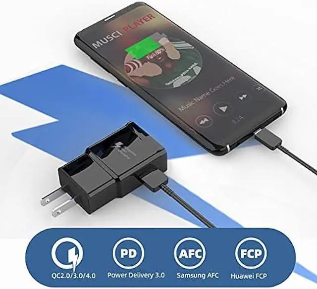 Alt view image 6 of 7 - USB C Fast Wall Charger Compatible for Samsung Galaxy Adapter Type Android Cell Phone Charging Power Tablet Cable Cord Block Super S8 S9 S10 S20 S21 Ultra A21s Note8 Plus A31 Adaptive LG Port Box