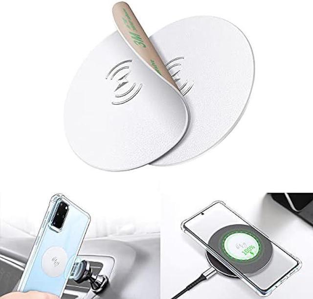 eSamcore Soft Flexible Magnetic Plate for Magnetic Phone Mount, Luxurious  Phone Magnet Sticker Allows Wireless Charging for Magnetic Phone Holder for  Car, Metal Plate for Cell Phone [2-Pack] White 