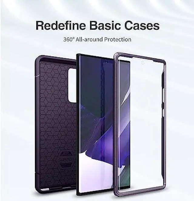 Alt view image 3 of 6 - SURITCH for Samsung Galaxy Note 20 Ultra Case (Only) 6.9-inch, [2 Front Frames][Built-in Screen Protector] Full-Body Protective Rugged Heavy Duty Shockproof Phone Cover-(Dark Purple)