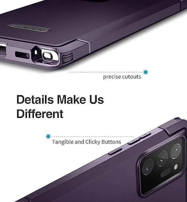 Alt view image 6 of 6 - SURITCH for Samsung Galaxy Note 20 Ultra Case (Only) 6.9-inch, [2 Front Frames][Built-in Screen Protector] Full-Body Protective Rugged Heavy Duty Shockproof Phone Cover-(Dark Purple)