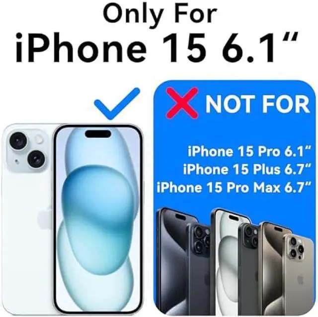Alt view image 2 of 6 - Mkeke for iPhone 15 Case Clear, [Not Yellowing] [Military Grade Protection] Slim Shockproof Phone Cases for iPhone 15 2023