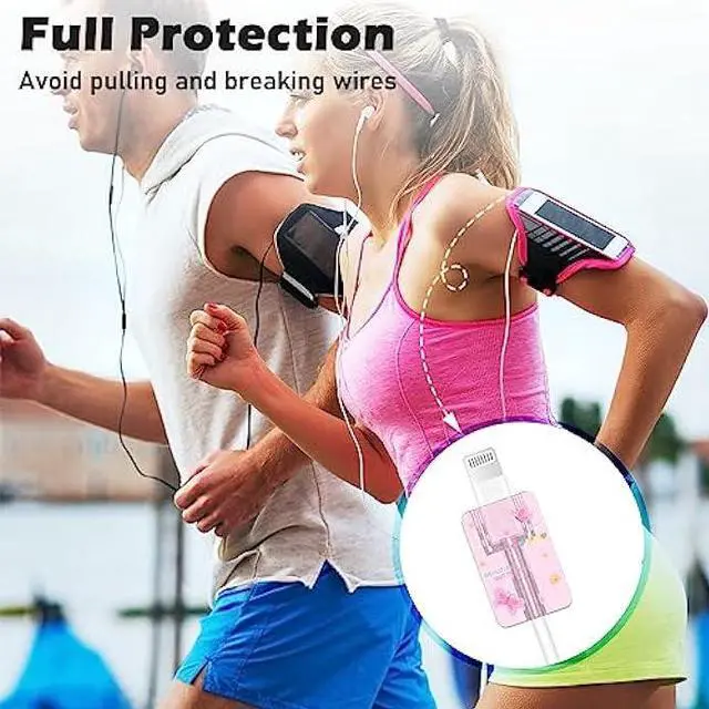 Alt view image 5 of 6 - Glitter Cable Protector for iPhone Type-c Charger,Cute Bling Butterflies Pattern 4 PCS Set Cable Phone Protector for Women Girls,Charging Cord Protector,Cable Chomper,Cord Saver