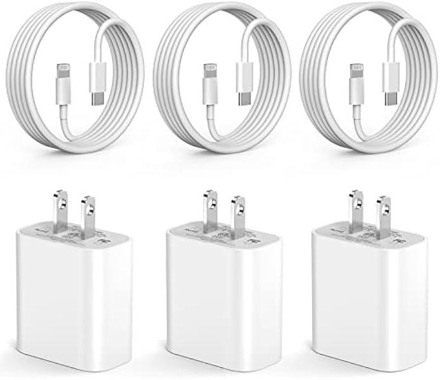 20W PD Fast Charger Block With USB-C Cable For IPhone 14 13 12 11 Pro Max IPad Air