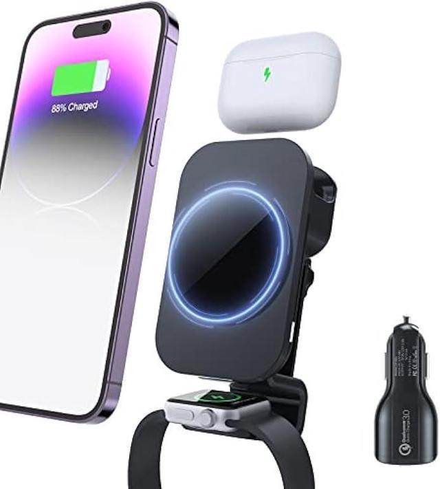 Magnetic Wireless Car Charger Mount Holder for iPhone 13 14 Pro