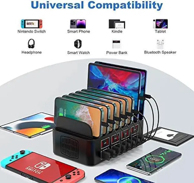 Alt view image 3 of 6 - Charging Station for Multiple Devices,Cinlinso 175W/35A 16 Port USB Charging Station,Multi Device Fast Charger Organizer Compatible with iPad,Tablet,Kindle Cell Phone and Other Electronic