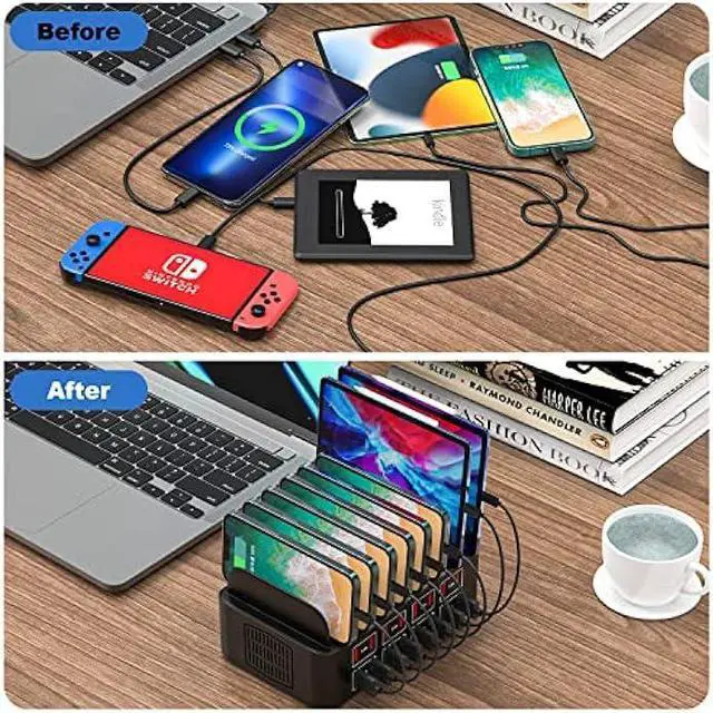Alt view image 6 of 6 - Charging Station for Multiple Devices,Cinlinso 175W/35A 16 Port USB Charging Station,Multi Device Fast Charger Organizer Compatible with iPad,Tablet,Kindle Cell Phone and Other Electronic