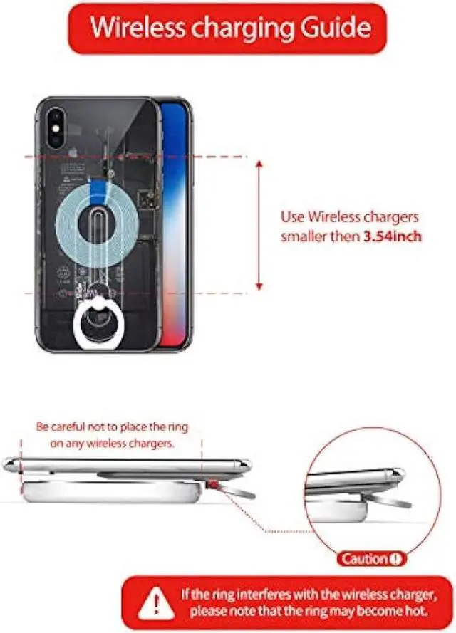 Alt view image 5 of 6 - iRing Slide, Made in Korea, Wireless Charging Compatible. Simply Slide The Ring Down to Charge. Includes Hook Mount for Car Cradle or Wall. AAUXX Original Ring Grip Finger Holder Stand (Black)