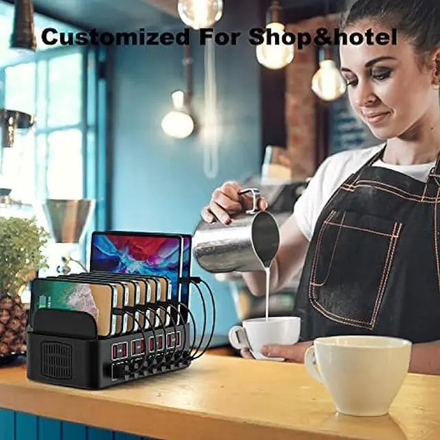 Alt view image 4 of 6 - Charging Station for Multiple Devices,Cinlinso 175W/35A 16 Port USB Charging Station,Multi Device Fast Charger Organizer Compatible with iPad,Tablet,Kindle Cell Phone and Other Electronic