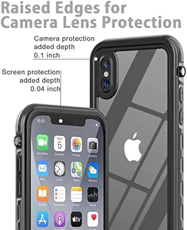 Alt view image 3 of 7 - LOVE BEIDI iPhone X/Xs Waterproof case Life Snowproof Dirtproof Shockproof Cover for iPhone X/Xs 5.8 (Black)
