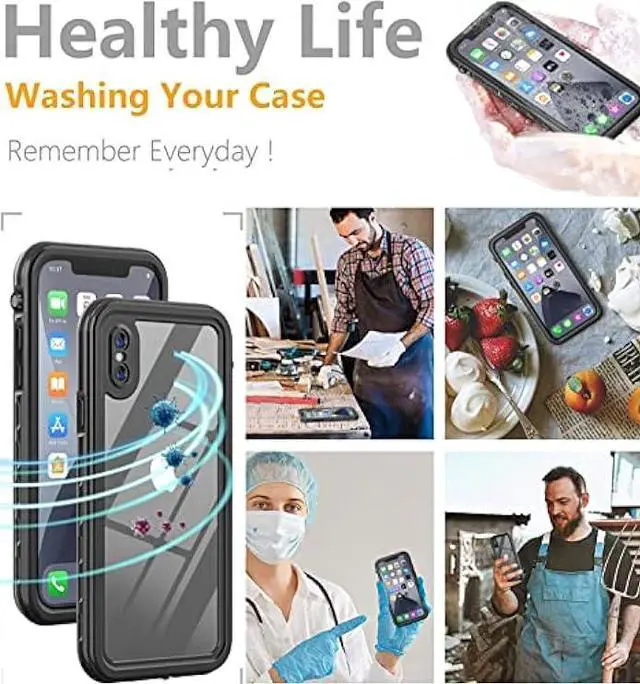 Alt view image 6 of 7 - LOVE BEIDI iPhone X/Xs Waterproof case Life Snowproof Dirtproof Shockproof Cover for iPhone X/Xs 5.8 (Black)