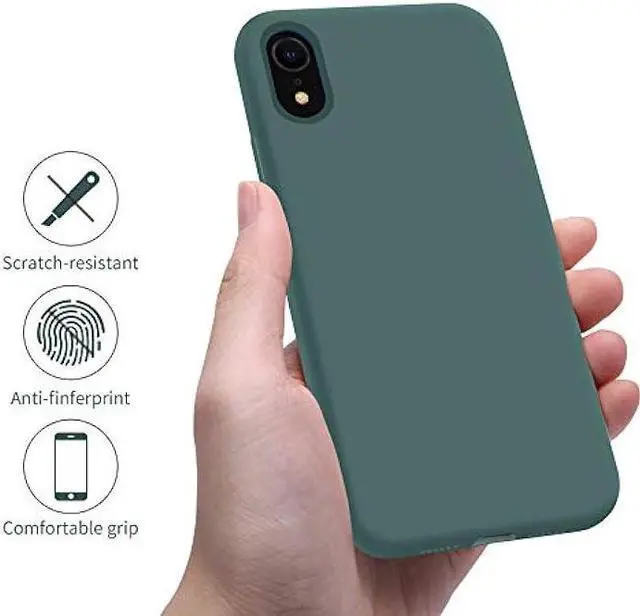 Alt view image 5 of 6 - OTOFLY iPhone XR Case, [Military Grade Drop Protection] Premium Soft Liquid Silicone Rubber Full-Body Protective Bumper Case for iPhone XR 6.1 inch Pine Green