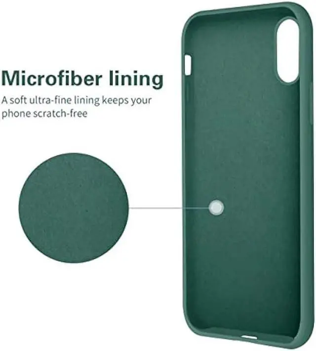 Alt view image 6 of 6 - OTOFLY iPhone XR Case, [Military Grade Drop Protection] Premium Soft Liquid Silicone Rubber Full-Body Protective Bumper Case for iPhone XR 6.1 inch Pine Green