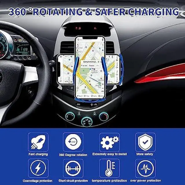 Alt view image 2 of 6 - LFNOWN Wireless Car Charger Car Phone Holder Mount Wireless Charging 15W Fast Charging Auto Clamping Car Charger Phone Mount Phone Holder fit for All iPhone Android Smartphone(Silver)