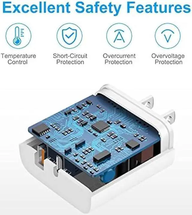 Alt view image 4 of 7 - USB C Wall Charger Block, 3 Pack 20W Dual Port Fast Charger, QC+PD 3.0 Plug Adapter Compatible with iPhone 15 14 13 12 11 Pro Max XR XS X 8 Samsung Galaxy and Android Phone