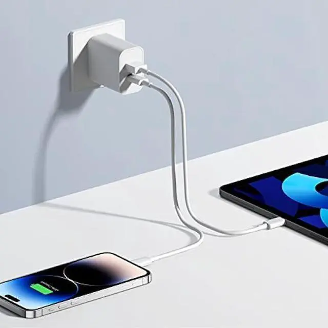 Alt view image 6 of 7 - USB C Wall Charger Block, 3 Pack 20W Dual Port Fast Charger, QC+PD 3.0 Plug Adapter Compatible with iPhone 15 14 13 12 11 Pro Max XR XS X 8 Samsung Galaxy and Android Phone
