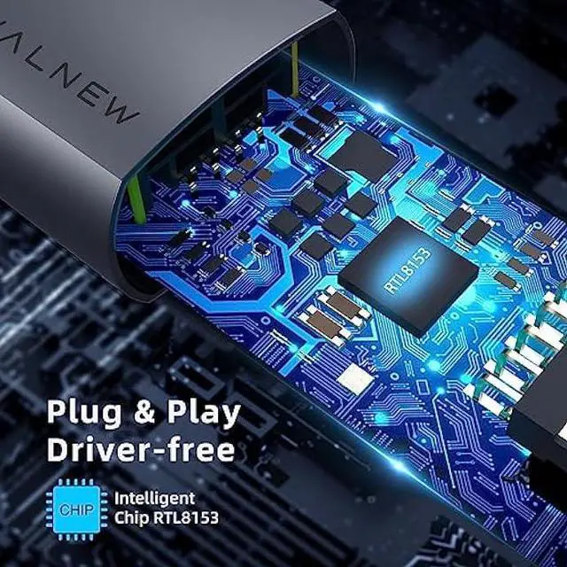 Alt view image 3 of 6 - WALNEW USB 3.0 Ethernet Adapter, 1000Mbps Gigabit USB LAN Network Adapter, USBA Male to RJ45 Female Cable Converter for Mac,MacBook Pro/Air,Surface Pro/Book/Go/Laptop,Chromebook,Dell XPS 15 13