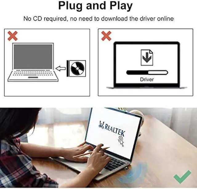 Alt view image 3 of 6 - AC600 USB WiFi Adapter for PC, Driver Free Wireless Network Adapter for Desktop Laptop, 5G/2.4G Dual Band High Speed Mini WiFi Dongle Stick, Compatible with Windows 11/10/8.1/8/7/XP/Vista