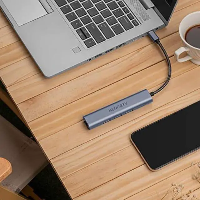 Alt view image 4 of 6 - USB to Ethernet Adapter, 4-in-1 Portable Data Hub USB Splitter USB 3.0 Expander with RJ45 Gigabit Ethernet LAN Network Adapter Support Windows 10,8.1,Mac OS, Surface Pro,Linux,Chromebook and More