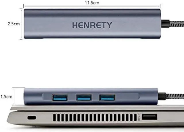 Alt view image 5 of 6 - USB to Ethernet Adapter, 4-in-1 Portable Data Hub USB Splitter USB 3.0 Expander with RJ45 Gigabit Ethernet LAN Network Adapter Support Windows 10,8.1,Mac OS, Surface Pro,Linux,Chromebook and More