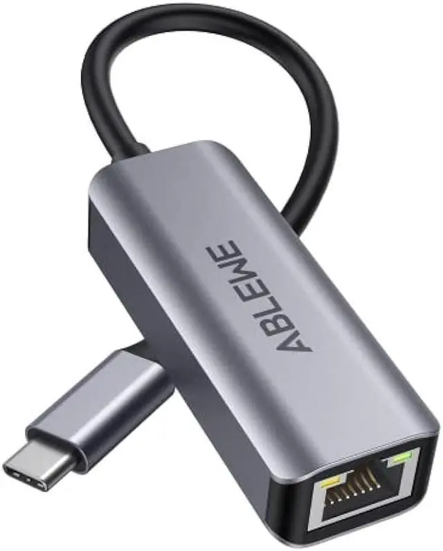 Main image of USB C to Ethernet Adapter, ABLEWE Type-C to RJ45 Gigabit Ethernet Adapter, Thunderbolt 3 to RJ45 LAN Network Adapter Compatible for MacBook Pro 2017 and More, MacBook Air, Dell XPS, iPad Pro