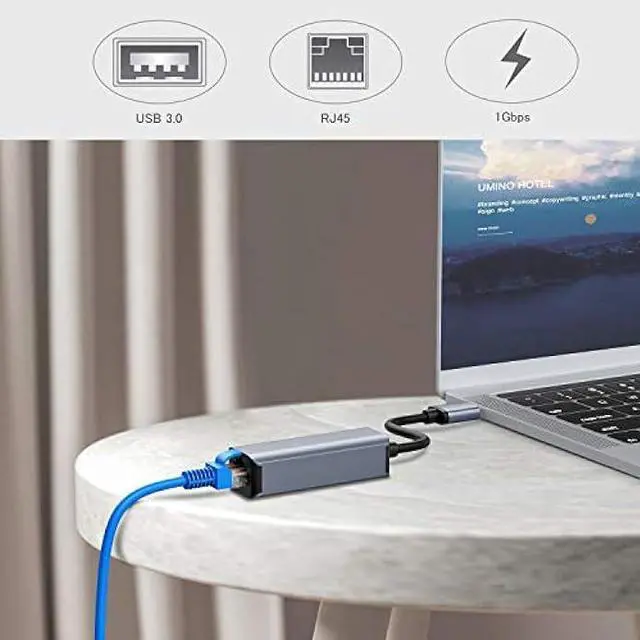 Alt view image 4 of 6 - USB to Ethernet Adapter, Vilcome USB 3.0 to 100/1000 Gigabit Ethernet LAN Network Adapter, Driver Free RJ45 Internet Adapter Compatible with MacBook Surface Pro Laptop PC