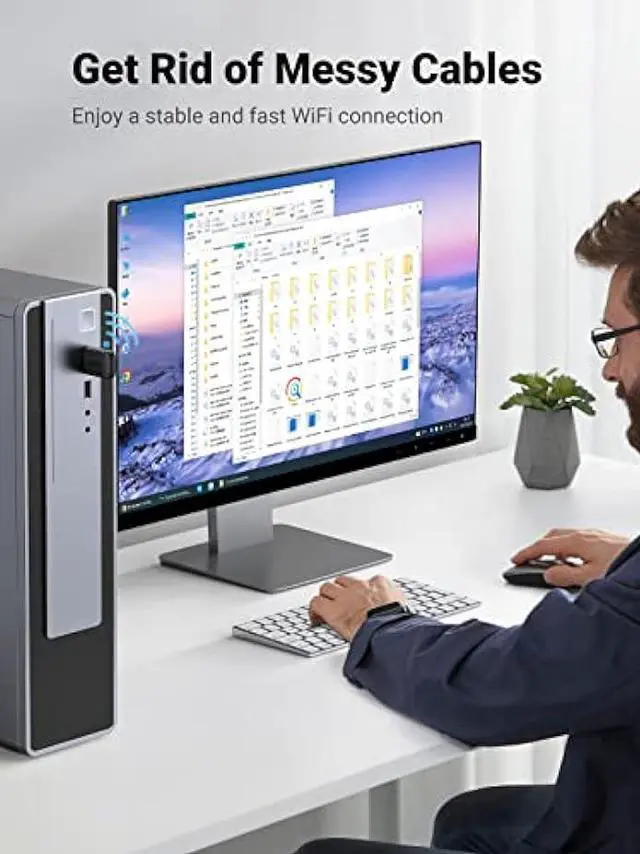 Alt view image 3 of 5 - UGREEN AC650 USB WiFi Adapter for Desktop PC 5G 2.4G Dual Band WiFi Dongle Mini Wireless USB Computer Network Adapter Compatible with Windows 11 10 8.1 8 7