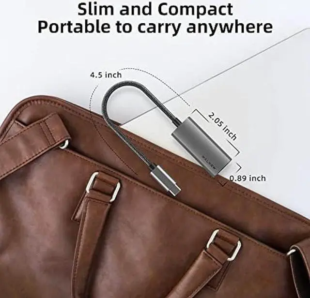 Alt view image 3 of 6 - USB-C to Ethernet Adapter, WALNEW USBC to RJ45 Lan Adapter, Gigabit Cat Network Cable Converter to Type C Thunderbolt 3 for Mac,MacBook Pro/Air,iPad 10th,Dell XPS,Chromebook,Surface,Samsung Galaxy Tab