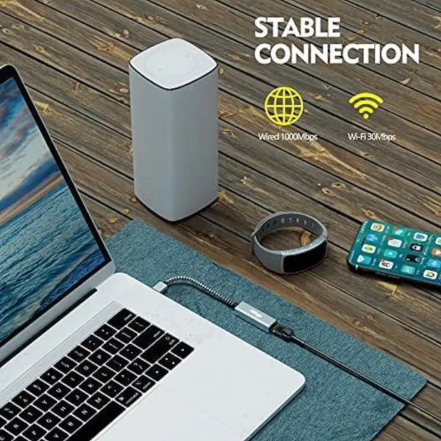 Alt view image 4 of 7 - USB 3.0 to Ethernet Adapter, Fairikabe USB 3.0 to RJ45 Gigabit NIC Network Adapter, USB Computer LAN Card Adapter for Laptop, Nintendo Switch, PC, MacOS, Linux, Windows