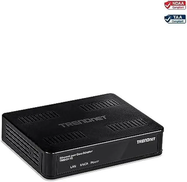 Alt view image 6 of 6 - TRENDnet Ethernet Over Coax Adapter, Backward Compatible with MoCA 2.0, Gigabit LAN Port, Supports Net Throughput Up to 1Gbps, Supports Up to 16 Nodes On One Network, Black, TMO-311C