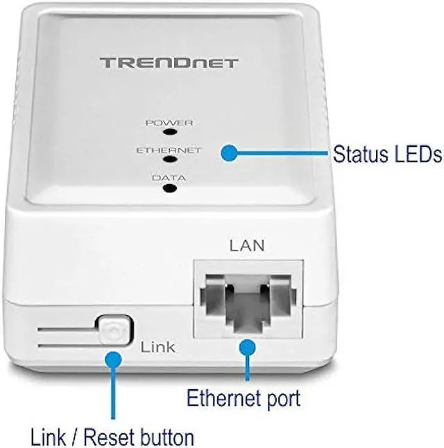 Alt view image 4 of 5 - TRENDnet Powerline 500 AV Nano Adapter Kit, Includes 2 x TPL-406E Adapters, Cross Compatible with Powerline 600-500-200, Windows 10, 8.1, 8, 7, Vista, XP, Plug & Play Install, White, TPL-406E2K