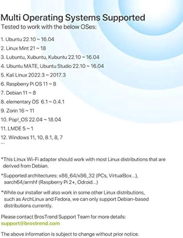 Alt view image 3 of 5 - BrosTrend Linux USB WiFi Adapter 1200Mbps Supports Ubuntu, Mint, Kali, Debian, Kubuntu, Mate, Zorin, PureOS, Raspberry Pi 2+, Windows 11, USB3.0 Wireless Dual Band Wi-Fi 5GHz/867Mbps + 2.4GHz/300Mbps