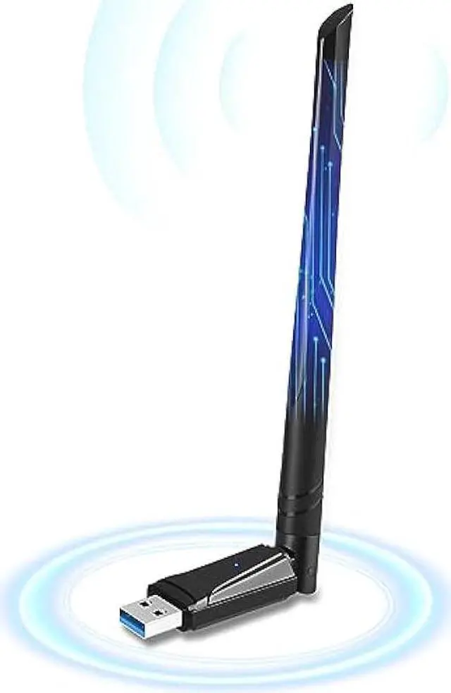 Main image of WiFi USB,PC WiFi Adapter,WiFi Dongle for PC,2.4GHz/5GHz,1300Mbps USB 3.0,High Gain Dual Band 5dBi Antenna, Support Windows 11/10/8.1/8/7/XP, Mac OS 10.9-10.15