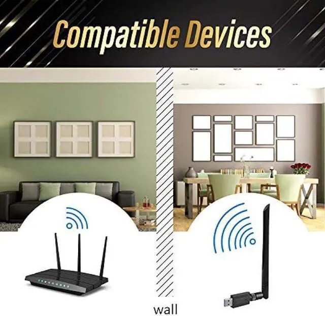 Alt view image 6 of 7 - USB WiFi Adapter  1200M WiFi Dongle High Speed 802.11ac 5dBi Dual Band 2.4/5GHz Wireless Network Adapter for PC/Desktop/Tablet/Laptop, Compatible with Windows, Mac OS X