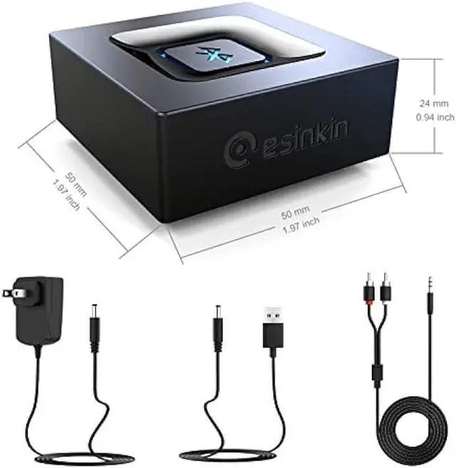 Alt view image 6 of 6 - Bluetooth Audio Adapter for Music Streaming Sound System, esinkin W29-us Wireless Audio Adapter Works with Smart Phones and Tablets, Wireless Adapter for Speakers