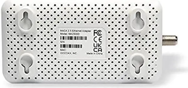 Alt view image 5 of 5 - goCoax MoCA 2.5 Adapter with 2.5GbE Ethernet Port. MoCA 2.5. 1x 2.5GbE Port. Provide 2.5Gbps Bandwidth with existing coaxial Cables. White(2-Pack, MA2500D)