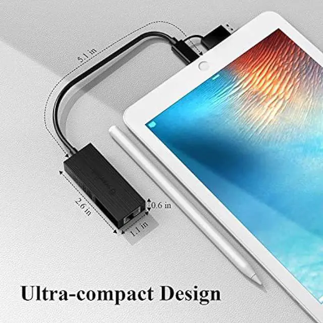 Alt view image 7 of 7 - USB C to 2.5G Ethernet Adapter, WAVLINK 2-in-1 USB 3.2 Type A/Type C (Thunderbolt 3/4) to 2.5 Gigabit Ethernet Adapter RJ45 LAN Network Converter for Windows, Mac OS, iPad OS and More