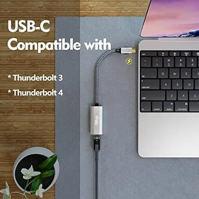 Alt view image 3 of 7 - 2.5G USB C to Ethernet Adapter, fairikabe USB Type C to LAN Network Adapter Gigabit Compatible with Thunderbolt 3, for Mac, MacBook Air, MacBook Pro, iPad Pro, iPad Air, Laptop, Computer