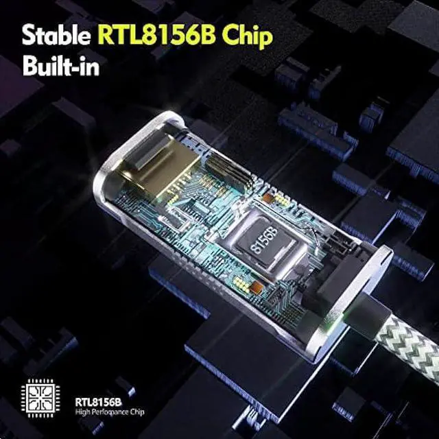 Alt view image 5 of 7 - 2.5G USB C to Ethernet Adapter, fairikabe USB Type C to LAN Network Adapter Gigabit Compatible with Thunderbolt 3, for Mac, MacBook Air, MacBook Pro, iPad Pro, iPad Air, Laptop, Computer