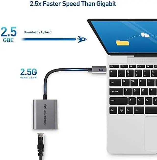 Alt view image 3 of 7 - Cable Matters USB C to 2.5 Gigabit Ethernet Adapter with Charging 100W, 2.5g Ethernet to USB-C Adapter (2.5gbps Ethernet Port) - Compatible with MacBook Pro, iPad Pro, XPS, Microsoft Surface Pro