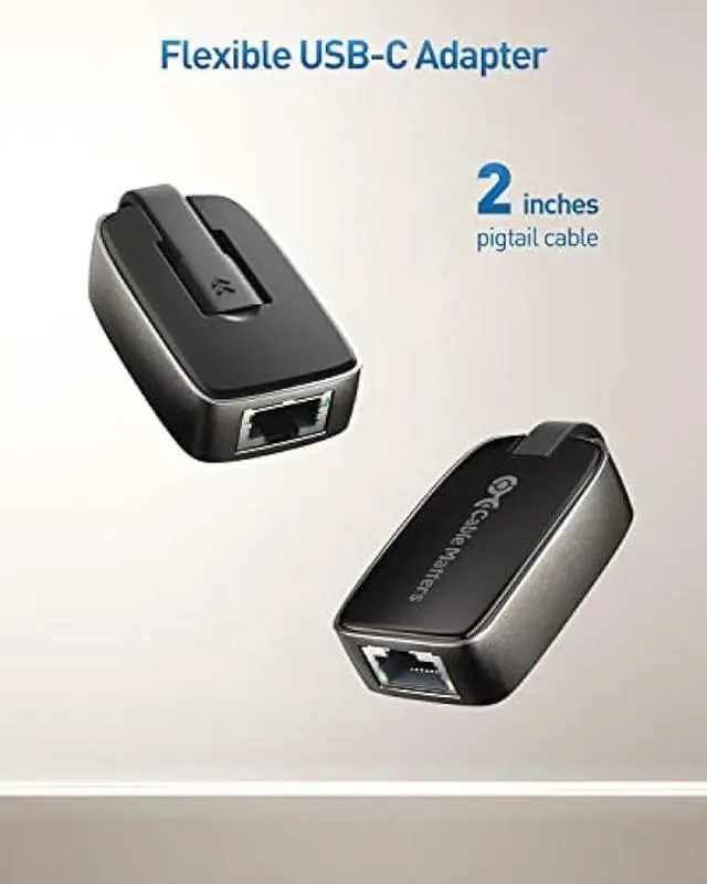 Alt view image 7 of 7 - Cable Matters Portable USB C to Ethernet Adapter Gigabit, Foldable Ethernet to USB C, Thunderbolt to Ethernet Adapter - Thunderbolt 4, USB 4 Compatible for iPhone 15 MacBook Pro, iPhone 15, iPad, XPS