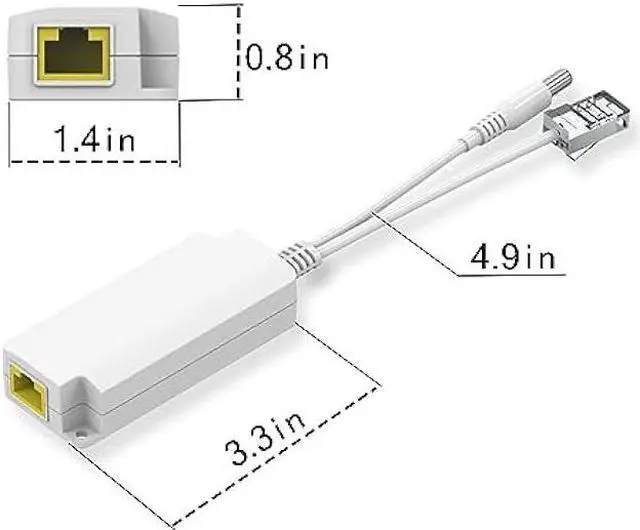 Alt view image 3 of 4 - PoE Splitter 5V2.5A 5.5x2.1mm DC Plug, IEEE 802.3af Compliant PoE Power Adapter for Security IP Camera/Voip Phone/AP, PTD-AF-5V