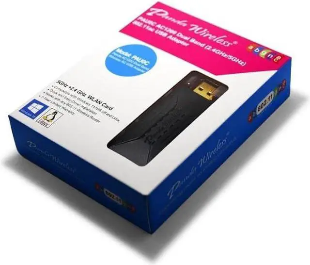 Alt view image 6 of 6 - Panda Wireless® PAU0C AC1200 Dual Band Wireless-AC USB Adapter - Windows 7/8/10/11/2019/2022, MXLinux, EndeavourOS, Mint, Ubuntu, Fedora, openSUSE, Rocky, Lubuntu, Zorin, Kali Linux and Raspbian