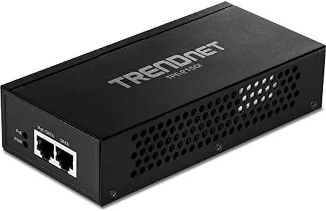 Main image of TRENDnet 2.5G PoE+ Injector, TPE-215GI, PoE (15.4W) or PoE+ (30W), Converts a non-PoE Port to a PoE+ 2.5G Port, 2.5GBASE-T Compliant, Integrated Power Supply, Network a PoE device upto 100m, Black