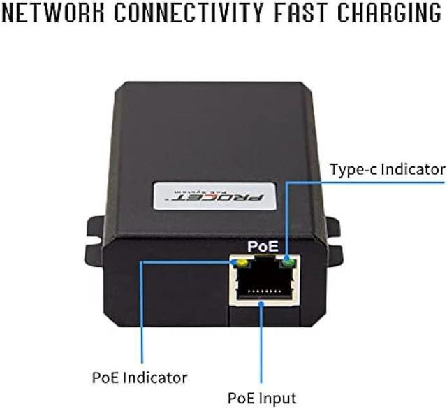 Procet Gigabit USB c to ethernet poe Splitter,IEEE802.3at PoE+