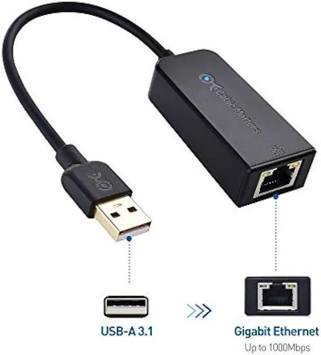 Alt view image 2 of 6 - Cable Matters Gigabit USB to Ethernet Adapter for Switch Game Console and Laptop (Ethernet Adapter for NS, Ethernet to USB Adapter, USB 3.0 to 10/100/1000Mbps Ethernet), Not Compatible with M2 Macs