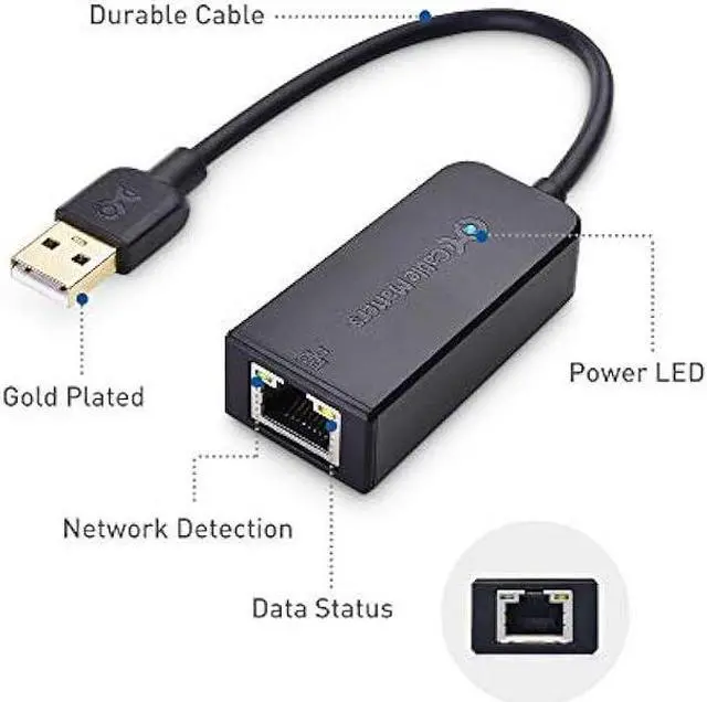 Alt view image 5 of 6 - Cable Matters Gigabit USB to Ethernet Adapter for Switch Game Console and Laptop (Ethernet Adapter for NS, Ethernet to USB Adapter, USB 3.0 to 10/100/1000Mbps Ethernet), Not Compatible with M2 Macs
